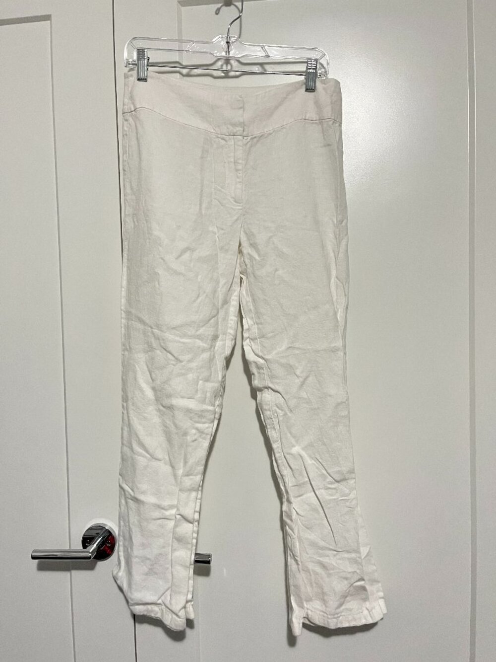 Eileen Fisher Size 6 Cream White Linen Pants